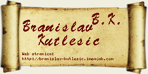Branislav Kutlešić vizit kartica